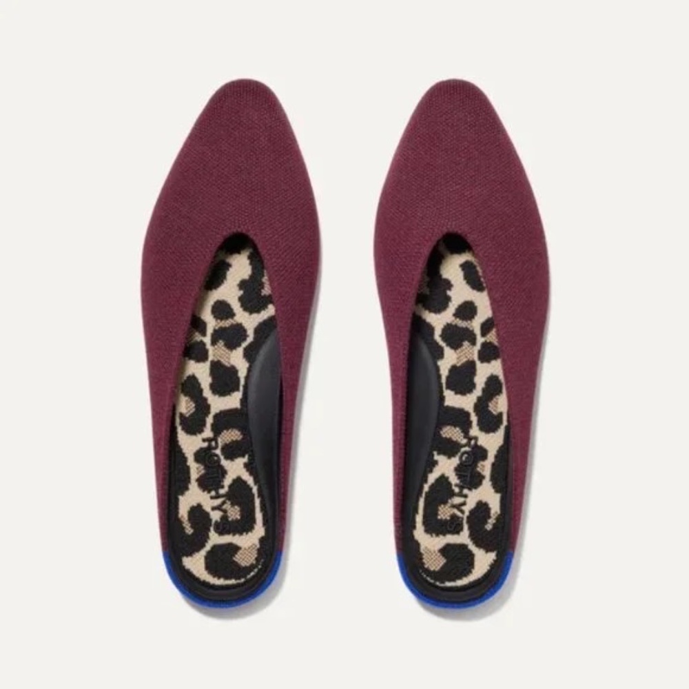 Rothy's Black Cherry Almond Toe Demi Mule Shoes 6.5